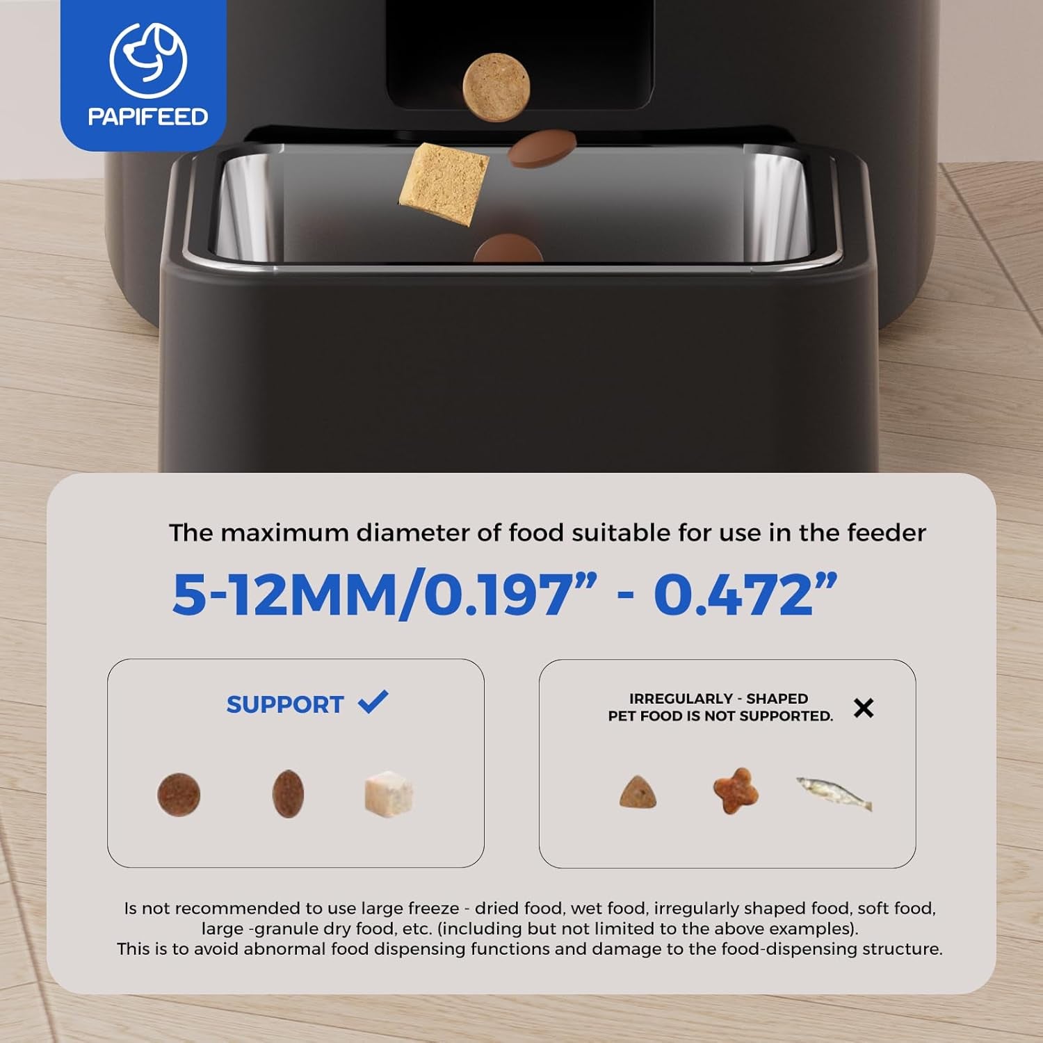 2.4G Wifi Automatic Cat Feeder, 6L/25Cup Automatic Pet Feeder with APP Control for Remote Feeding, Detachable for Easy Clean, Cat Food Dispenser with Alexa,1-10 Meals per Day for Dog, Black